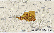 Physical 3D Map of Rwampara, shaded relief outside