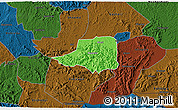 Political 3D Map of Rwampara, darken