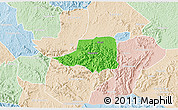 Political 3D Map of Rwampara, lighten