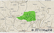 Political 3D Map of Rwampara, shaded relief outside