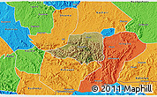 Satellite 3D Map of Rwampara, political outside