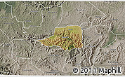 Satellite 3D Map of Rwampara, semi-desaturated