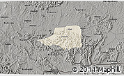 Shaded Relief 3D Map of Rwampara, darken, semi-desaturated
