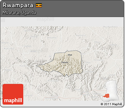 Shaded Relief 3D Map of Rwampara, lighten