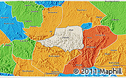 Shaded Relief 3D Map of Rwampara, political outside