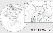 Blank Location Map of Rwampara, within the entire country
