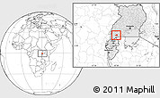 Blank Location Map of Rwampara, highlighted country