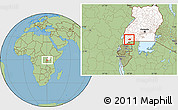 Savanna Style Location Map of Rwampara, highlighted country