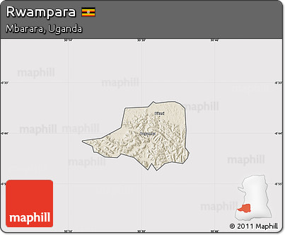 Shaded Relief Map of Rwampara, cropped outside