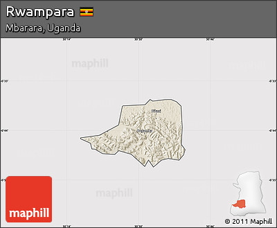 Shaded Relief Map of Rwampara, cropped outside