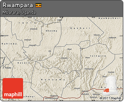 Shaded Relief Map of Rwampara
