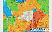 Shaded Relief Map of Rwampara, political outside