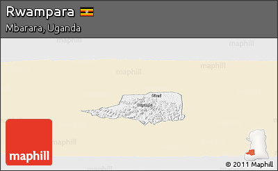 Classic Style Panoramic Map of Rwampara, single color outside