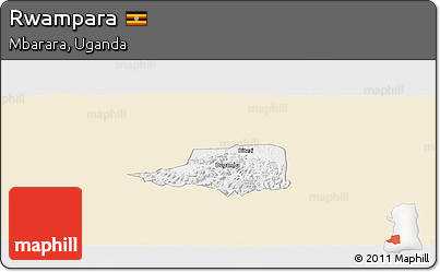 Classic Style Panoramic Map of Rwampara, single color outside