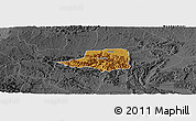 Physical Panoramic Map of Rwampara, darken, desaturated