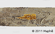 Physical Panoramic Map of Rwampara, semi-desaturated
