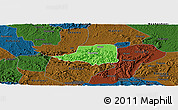 Political Panoramic Map of Rwampara, darken
