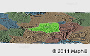 Political Panoramic Map of Rwampara, darken, semi-desaturated
