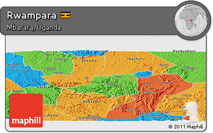 Political Panoramic Map of Rwampara