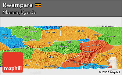 Political Panoramic Map of Rwampara