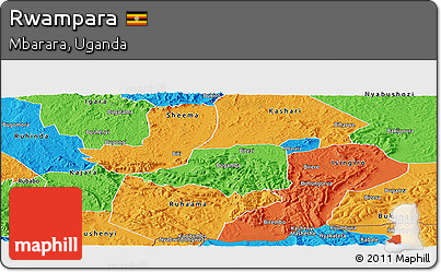 Political Panoramic Map of Rwampara