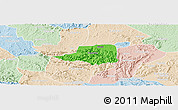 Political Panoramic Map of Rwampara, lighten