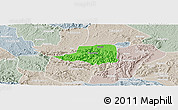 Political Panoramic Map of Rwampara, lighten, semi-desaturated