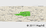 Political Panoramic Map of Rwampara, shaded relief outside