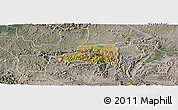 Satellite Panoramic Map of Rwampara, semi-desaturated