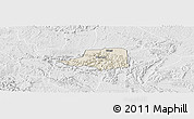 Shaded Relief Panoramic Map of Rwampara, lighten, desaturated