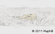 Shaded Relief Panoramic Map of Rwampara, lighten, semi-desaturated