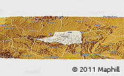 Shaded Relief Panoramic Map of Rwampara, physical outside
