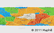 Shaded Relief Panoramic Map of Rwampara, political outside