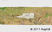 Shaded Relief Panoramic Map of Rwampara, satellite outside
