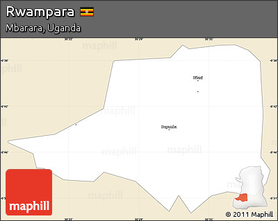 Classic Style Simple Map of Rwampara, single color outside