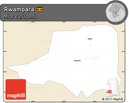 Classic Style Simple Map of Rwampara, single color outside