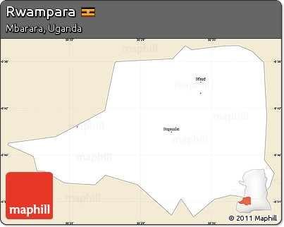 Classic Style Simple Map of Rwampara, single color outside