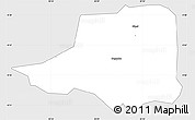 Silver Style Simple Map of Rwampara, single color outside