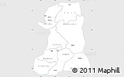 Silver Style Simple Map of Mbarara, single color outside