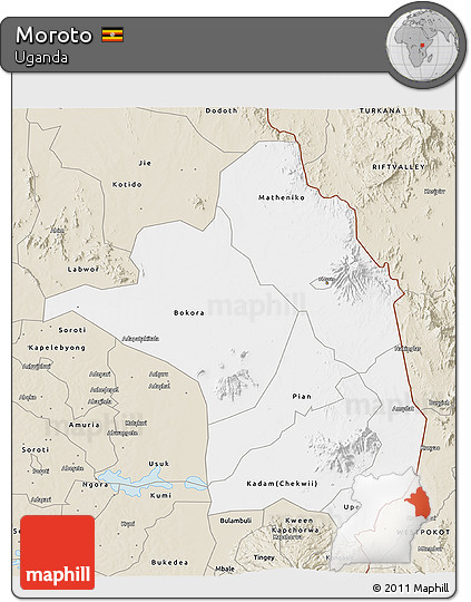 Classic Style 3D Map of Moroto