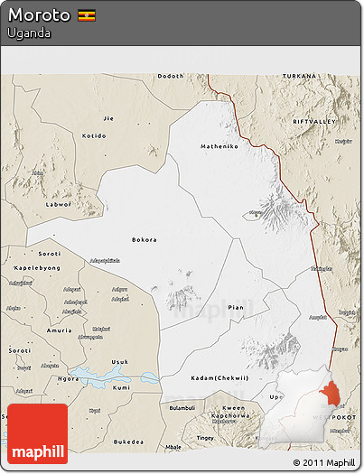 Classic Style 3D Map of Moroto