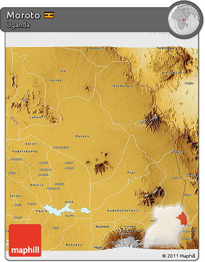Physical 3D Map of Moroto