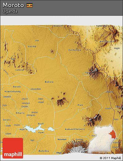 Physical 3D Map of Moroto