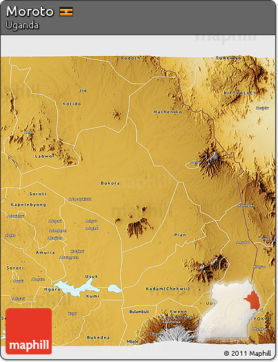 Physical 3D Map of Moroto