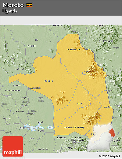 Savanna Style 3D Map of Moroto