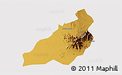Physical 3D Map of Kadam (Chekwii), cropped outside