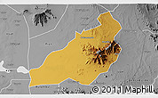 Physical 3D Map of Kadam (Chekwii), desaturated