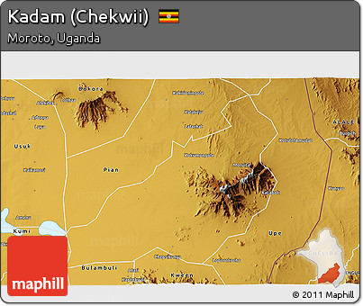 Physical 3D Map of Kadam (Chekwii)