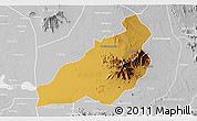 Physical 3D Map of Kadam (Chekwii), lighten, desaturated