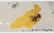 Physical 3D Map of Kadam (Chekwii), lighten, semi-desaturated